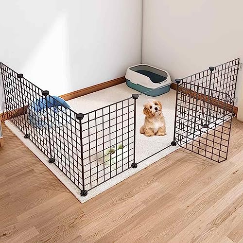 NEZIH Welpenkäfig -Playpen, Hund Pet Playpen Puppy Käfig Mit Tür, Metall -Haustierzaun Faltbarer Hund Katze Welpen -Spielstall/147 * 111 * 47Cm von NEZIH