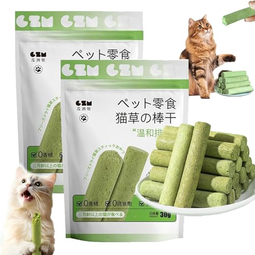 NFGTJYUI Cat Grass Teething Stick, Cat Grass Teething Sticks for Indoor Cats, Cat Grass Chew Sticks, for Hairball Removal,CaDental Care, Increase Appetite (2Pack(12pcs)) von NFGTJYUI