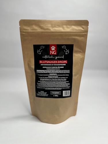 NG natürlich gesund Blutsauger-Drops, Ergänzungsfuttermittel für Hunde auf Süßkartoffelbasis, Kräutermischung, 250g von NG natürlich gesund