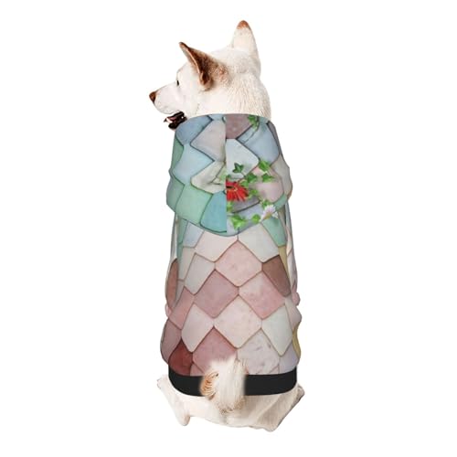 Bunte, gewellte Hunde-Kapuzenpullover für kleine Hunde, elastischer Stoff, weich und warm für das Tier und einfach zu tragen von NGANOH