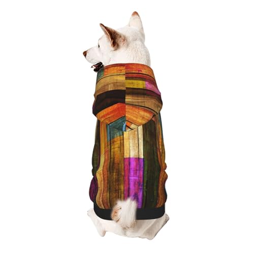Buntes Hunde-Kapuzenpullover aus Holz, für kleine Hunde, elastischer Stoff, weich und warm für das Tier und einfach zu tragen von NGANOH