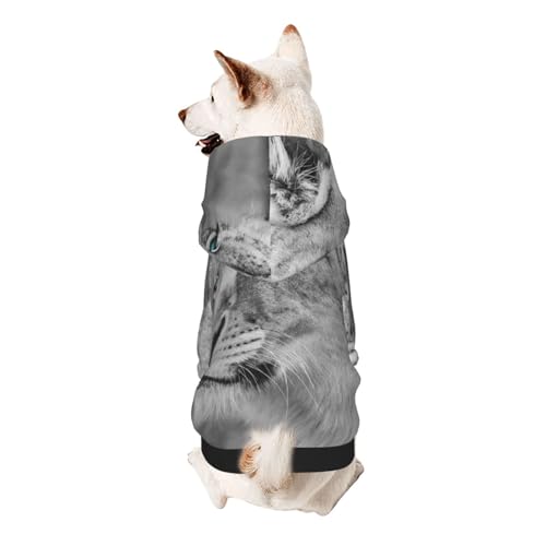 Hunde-Kapuzenpullover für kleine Hunde, Löwin mit blau-grünen Augen, elastischer Stoff, weich und warm für das Tier und einfach zu tragen von NGANOH