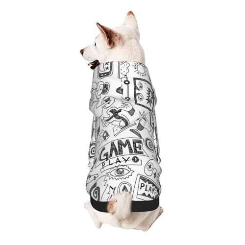Hunde-Kapuzenpullover für kleine Hunde mit Videospiel-Motiv, elastischer Stoff, sehr bequem, weich und warm für das Tier und einfach zu tragen von NGANOH