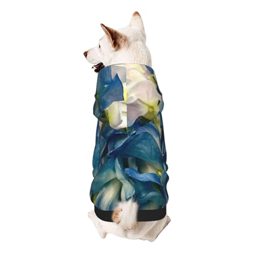 Hunde-Kapuzenpullover mit Blumenmuster, für kleine Hunde, elastischer Stoff, weich und warm für das Tier und einfach zu tragen von NGANOH