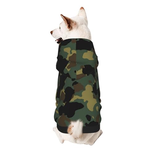 Hunde-Kapuzenpullover mit Camouflage-Muster für kleine Hunde, elastischer Stoff, weich und warm für das Tier und einfach zu tragen von NGANOH