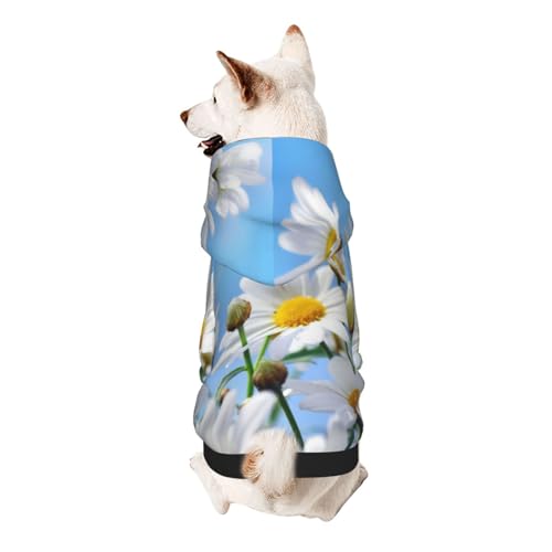 Hunde-Kapuzenpullover mit Gänseblümchen-Motiv, für kleine Hunde, elastischer Stoff, weich und warm für das Tier und einfach zu tragen von NGANOH