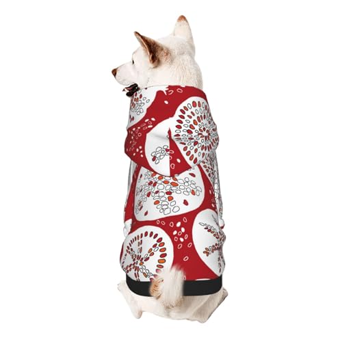 Hunde-Kapuzenpullover mit Granatapfel-Malerei, für kleine Hunde, elastischer Stoff, weich und warm für das Tier und einfach zu tragen von NGANOH