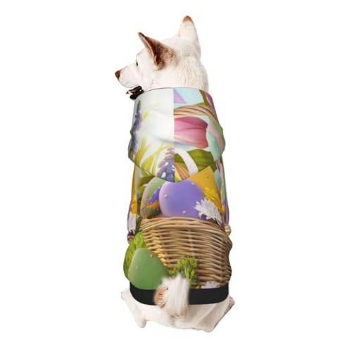 Hunde-Kapuzenpullover mit Ostereiern für kleine Hunde, elastischer Stoff, weich und warm für das Tier und einfach zu tragen von NGANOH