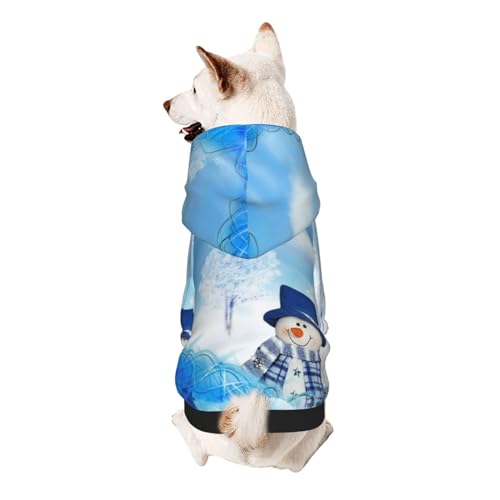Hunde-Kapuzenpullover mit Schneemannmotiv für kleine Hunde, elastischer Stoff, weich und warm für das Tier und einfach zu tragen von NGANOH