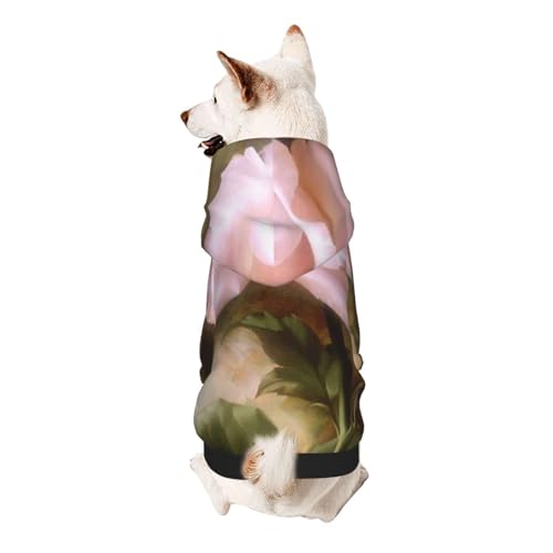 Hunde-Kapuzenpullover mit schönem Rosengemälde, für kleine Hunde, elastischer Stoff, weich und warm für das Tier und einfach zu tragen von NGANOH