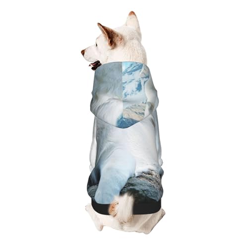 Hunde-Kapuzenpullover mit weißem Löwenmotiv, für kleine Hunde, elastischer Stoff, weich und warm für das Tier und einfach zu tragen von NGANOH
