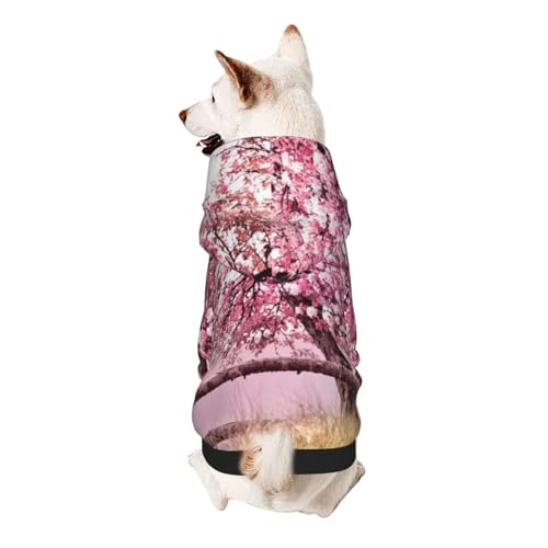 Hunde-Sweatshirt für kleine Hunde, elastischer Stoff, weich und warm für das Tier und einfach zu tragen, Pink Cherry Bloosom von NGANOH