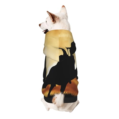 Kapuzenpullover für kleine Hunde, Motiv: cooler Bull-Reithund, elastischer Stoff, weich und warm für das Tier und einfach zu tragen von NGANOH