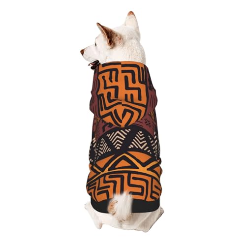Kapuzenpullover für kleine Hunde, afrikanischer Schlammstoff, elastischer Stoff, weich und warm für das Tier und einfach zu tragen von NGANOH
