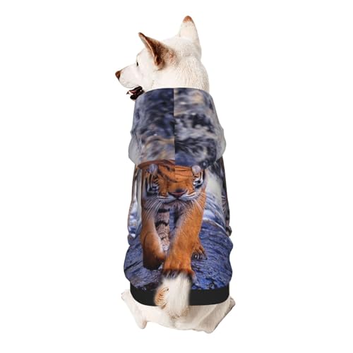 River Tiger Hunde-Kapuzenpullover für kleine Hunde, elastischer Stoff, weich und warm für das Tier und einfach zu tragen von NGANOH
