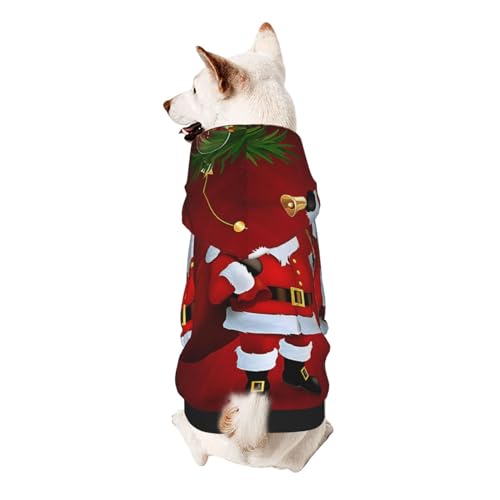 Süßer Weihnachtsmann-Hunde-Kapuzenpullover für kleine Hunde, elastischer Stoff, sehr bequem, weich und warm für das Tier und einfach zu tragen von NGANOH
