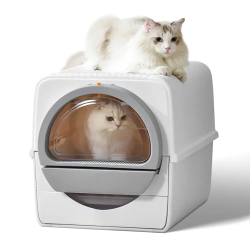 Schaufelfreie Katzentoilette, Extra Große Katzentoilette Mit Geschlossenem Deckel, Geruchskontrolle Und Reinigungserinnerung Für Mehrere Und Große Katzen Schaufelfreie Katzentoilette, Extra Große Katzentoilette Mit Geschlossenem Deckel, Geruchskontrolle Und Reinigungserinnerung Für Mehrere Und Große Katzen von NGARY