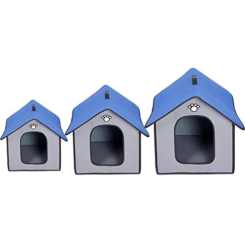 NGHSDO Hundebett Faltbare Warm Hundehaus Regenfest Wasserdicht Hundehütte mit herausnehmbarer Innen Auflage for Haustiere Indoor Outdoor Schlafen (Size : S) von NGHSDO