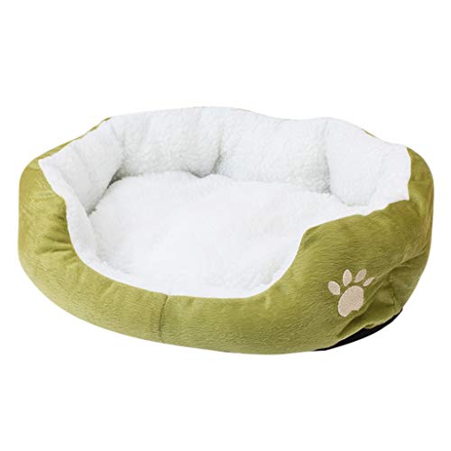 NGHSDO Hundebett Haustier-Bett for Small Medium Large Hundebox Pad weiche Bettwäsche feuchtigkeitsfest Bottom All Seasons Welpen-Hundehaus-Haustier-Bett (Color : Army Green) von NGHSDO