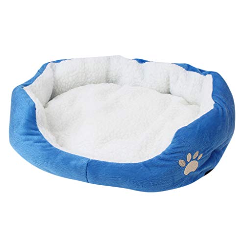 NGHSDO Hundebett Haustier-Bett for Small Medium Large Hundebox Pad weiche Bettwäsche feuchtigkeitsfest Bottom All Seasons Welpen-Hundehaus-Haustier-Bett (Color : Blue) von NGHSDO