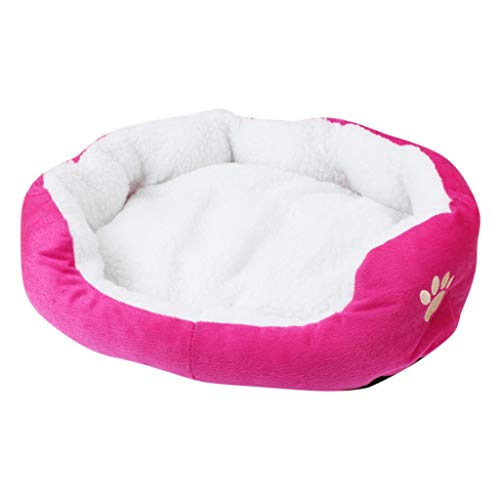 NGHSDO Hundebett Haustier-Bett for Small Medium Large Hundebox Pad weiche Bettwäsche feuchtigkeitsfest Bottom All Seasons Welpen-Hundehaus-Haustier-Bett (Color : Hot Pink) von NGHSDO