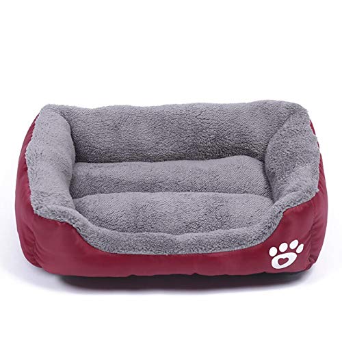 NGHSDO hundebett S-3XL Hunde Bett for Small Medium Large Dogs Big Basket Pet House Wasserdicht Bottom weiche Fleece Warm-Katzen-Bett Sofa Haus 8 Farben (Color : Wine red, Size : XXX-Large) von NGHSDO