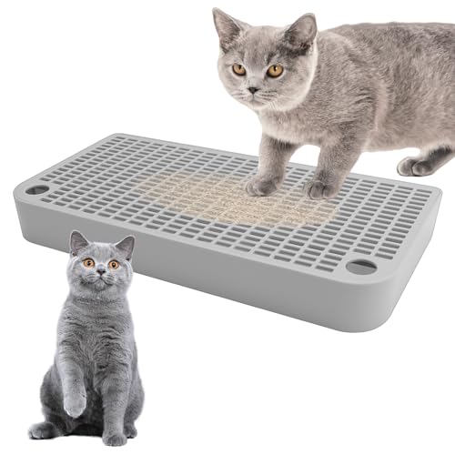 NGOKPYD Katzenrampenstreubox Schritt, Katzenstreu Rampe für Kätzchen und Alte Katze, Toilettenrampen für Katzenklo Filterfunktion, Katzentoilette 3 Anti-Rutsch-Aufklebern leicht zu reinigen (hellgrau) von NGOKPYD