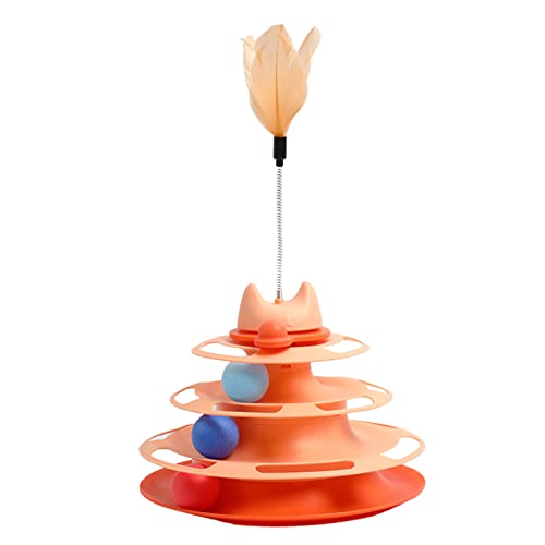 Cat Turntable Spielzeug - 4 Layers Towers Roller Tracks Cat Teaser Ball Spielzeug - Langlebige Katzenspielzeug Interaktives Katzenspielzeug für Innenkatzen Cat Turntable Spielzeug - 4 Layers Towers Roller Tracks Cat Teaser Ball Spielzeug - Langlebige Katzenspielzeug Interaktives Katzenspielzeug für Innenkatzen von NGUMMS