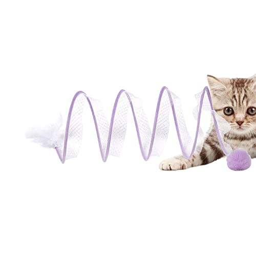 Haustier-Katzentunnelröhre - S-förmiges Katzentunnel-Federfederspielzeug | Lustiges zusammenklappbares Katzentunnelrohr für Haustiere, Katzentunnelrohrspielzeugfeder, Katzentunnellabyrinth für Ngumms von NGUMMS
