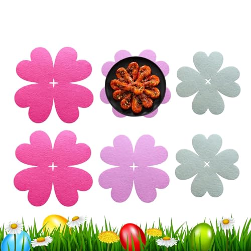 Ostern Topfhalter,Ostern Tischset | 6pcs Pfirsichblüte Form Pot Pads | Antihaft-Schutzkissen für Osterkopf, Wärmedämmung, kratzfeste für Tisch Ostern Topfhalter,Ostern Tischset | 6pcs Pfirsichblüte Form Pot Pads | Antihaft-Schutzkissen für Osterkopf, Wärmedämmung, kratzfeste für Tisch von NGUMMS