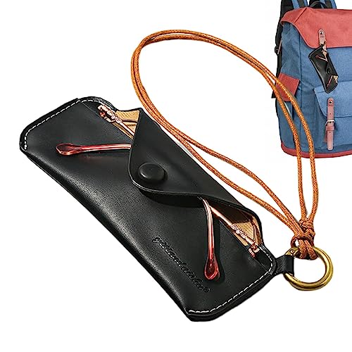 Schlanke Brillentasche, PU-Leder-Fall-Halter mit Handgelenkriemen, Tragbare schlanke Brillentaschen, weiche Brillentasche, Mode Sonnenbrille Tasche für Frauen als, schwarzes, 1 Schlanke Brillentasche, PU-Leder-Fall-Halter mit Handgelenkriemen, Tragbare schlanke Brillentaschen, weiche Brillentasche, Mode Sonnenbrille Tasche für Frauen als, schwarzes, 1 von NGUMMS