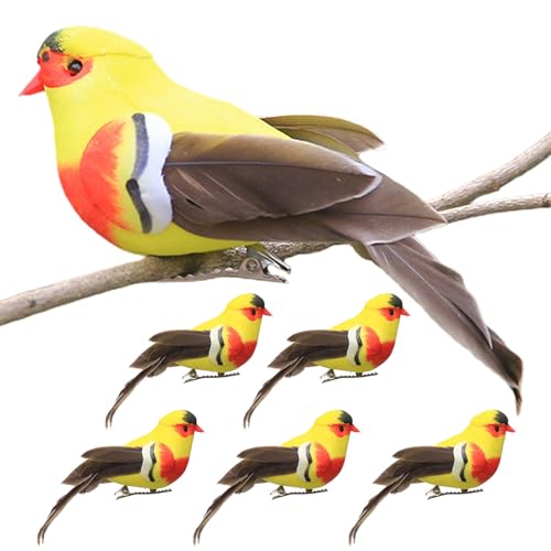 Simulierte Vögel Ornament, künstliche Simulation Schaum Feder Vögel - 6pcs Künstliche Gelb Ornament,Lebendige bunte Vögel Dekoration für , Garten, zu Hause, Hochzeit Simulierte Vögel Ornament, künstliche Simulation Schaum Feder Vögel - 6pcs Künstliche Gelb Ornament,Lebendige bunte Vögel Dekoration für , Garten, zu Hause, Hochzeit von NGUMMS