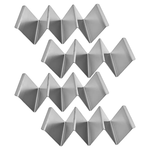 Taco-Halter - Tortilla-Set aus lebensmittelechtem Edelstahl mit 4 - Taco-Racks, Taco-Platten, Backofen zum Backen, Geschirrspüler und Grillsicher Taco-Halter - Tortilla-Set aus lebensmittelechtem Edelstahl mit 4 - Taco-Racks, Taco-Platten, Backofen zum Backen, Geschirrspüler und Grillsicher von NGUMMS