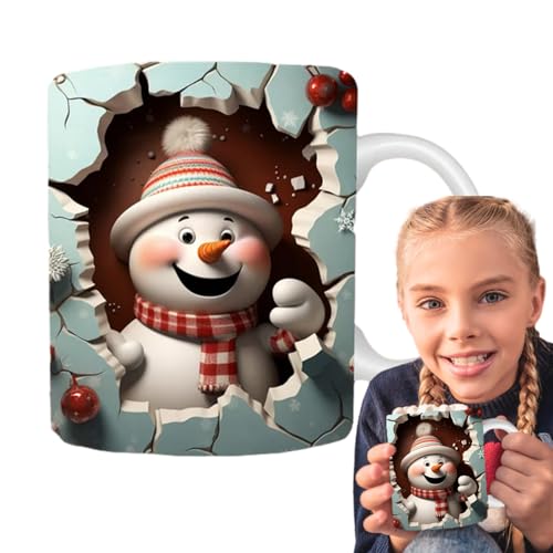 Weihnachts-Kaffee-Becher - Festliche Weihnachts-Kaffeebecher mit -Malerei,Tischdekorationen und 11 Unzen Keramikbecher, Weihnachtsparty-Accessoires und Partyliebhaber, Tischdekorationen von NGUMMS