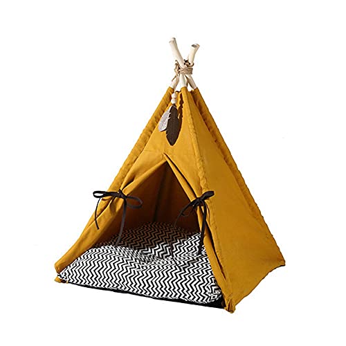 Katzenbett Bettwäsche & Möbel Haustierzelt für Hunde Welpen Katzen Bett Gelb Leinwand Hund Niedliches Haus Haustier Tipi mit Kissen, 76,2 cm hoch, für Haustiere bis zu 6,8 kg Katzenbett Bettwäsche & Möbel Haustierzelt für Hunde Welpen Katzen Bett Gelb Leinwand Hund Niedliches Haus Haustier Tipi mit Kissen, 76,2 cm hoch, für Haustiere bis zu 6,8 kg von NHFUGRSUTRRRRR