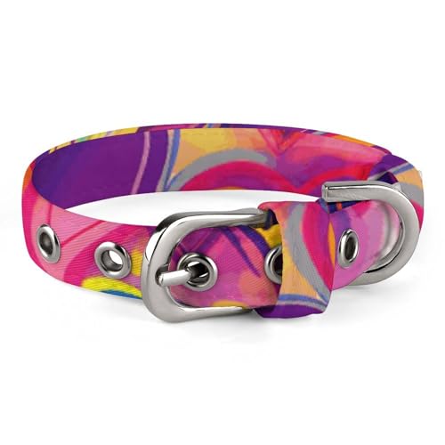 Haustier-Halsband, buntes Herzmuster, personalisierbares Haustierhalsband, Katzenhalsband für kleine und mittelgroße Hunde, verstellbare Größen Haustier-Halsband, buntes Herzmuster, personalisierbares Haustierhalsband, Katzenhalsband für kleine und mittelgroße Hunde, verstellbare Größen von NHYDSPQ