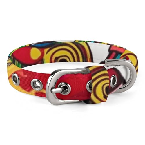 Haustier-Halsband, buntes Rollschuh-Druck, Haustierhalsband, personalisierbar, für kleine und mittelgroße Hunde, verstellbare Größen Haustier-Halsband, buntes Rollschuh-Druck, Haustierhalsband, personalisierbar, für kleine und mittelgroße Hunde, verstellbare Größen von NHYDSPQ