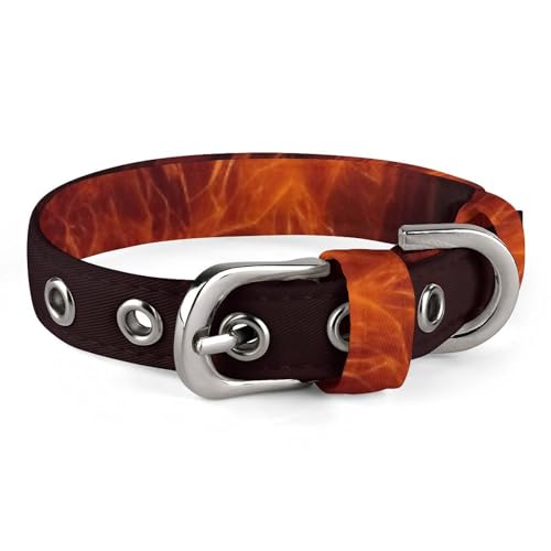 Haustier-Halsband, tanzendes Feuerdruck, personalisierbar, für kleine und mittelgroße Hunde, verstellbare Größen Haustier-Halsband, tanzendes Feuerdruck, personalisierbar, für kleine und mittelgroße Hunde, verstellbare Größen von NHYDSPQ