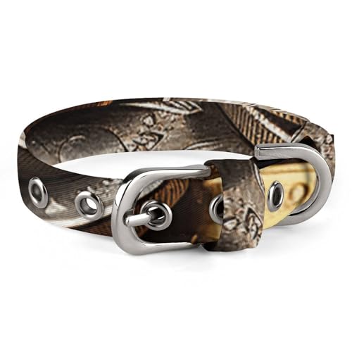 Haustierhalsband, mit Münzdruck, personalisierbar, für kleine und mittelgroße Hunde, verstellbare Größen von NHYDSPQ