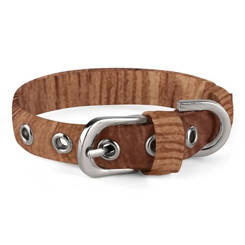 Hundehalsband mit Holzmaserung, personalisierbar, für kleine und mittelgroße Hunde, verstellbare Größen Hundehalsband mit Holzmaserung, personalisierbar, für kleine und mittelgroße Hunde, verstellbare Größen von NHYDSPQ