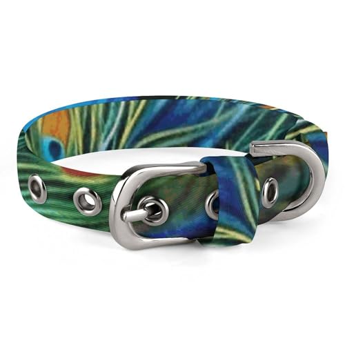 Hundehalsband mit farbigem Pfauenmuster, personalisierbar, für kleine und mittelgroße Hunde, verstellbare Größen Hundehalsband mit farbigem Pfauenmuster, personalisierbar, für kleine und mittelgroße Hunde, verstellbare Größen von NHYDSPQ