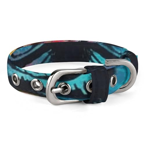 NHYDSPQ Haustier-Halsband, Schmetterlings-Motiv, Batikdruck, personalisierbar, für kleine und mittelgroße Hunde, verstellbare Größen, Stil 18 NHYDSPQ Haustier-Halsband, Schmetterlings-Motiv, Batikdruck, personalisierbar, für kleine und mittelgroße Hunde, verstellbare Größen, Stil 18 von NHYDSPQ