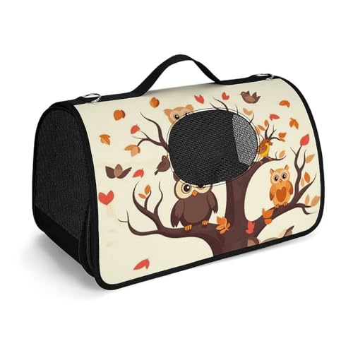 NHYDSPQ Haustier-Handtasche, Cartoon-Familien-Eulen auf dem braunen Baum, modische Hundetragetasche für Katzen und kleine Hunde, jede Reise und Outdoor-Aktivität, 45 x 26 x 23,5 cm, Stil NHYDSPQ Haustier-Handtasche, Cartoon-Familien-Eulen auf dem braunen Baum, modische Hundetragetasche für Katzen und kleine Hunde, jede Reise und Outdoor-Aktivität, 45 x 26 x 23,5 cm, Stil von NHYDSPQ