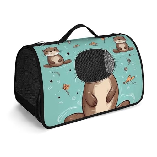 NHYDSPQ Haustier-Handtasche, Cartoon-niedlicher Otter-Druck, modische Hundetragetasche für Katzen und kleine Hunde, jede Reise und Outdoor-Aktivität, 45 x 26 x 23,5 cm, Stil NHYDSPQ Haustier-Handtasche, Cartoon-niedlicher Otter-Druck, modische Hundetragetasche für Katzen und kleine Hunde, jede Reise und Outdoor-Aktivität, 45 x 26 x 23,5 cm, Stil von NHYDSPQ