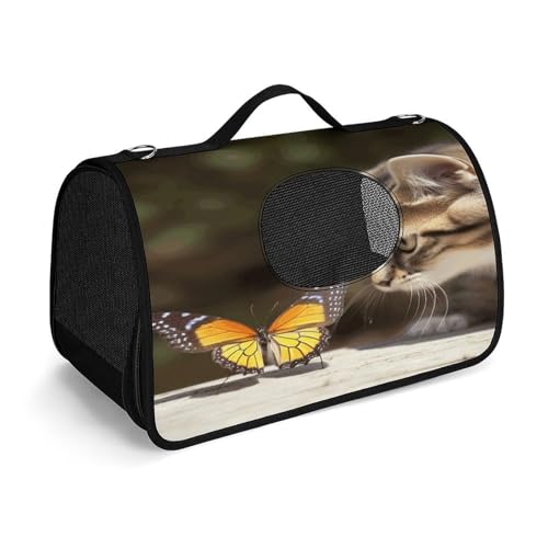 NHYDSPQ Haustier-Handtasche, Katzen- und Schmetterlingsdruck, modische Hundetragetasche für Katzen und kleine Hunde, jede Reise und Outdoor-Aktivität, 45 x 26 x 23,5 cm, Stil NHYDSPQ Haustier-Handtasche, Katzen- und Schmetterlingsdruck, modische Hundetragetasche für Katzen und kleine Hunde, jede Reise und Outdoor-Aktivität, 45 x 26 x 23,5 cm, Stil von NHYDSPQ