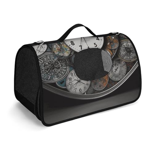 NHYDSPQ Haustier-Handtasche, Uhr-Kunstdruck, modische Hundetragetasche für Katzen und kleine Hunde, jede Reise und Outdoor-Aktivität, 45 x 26 x 23,5 cm, Stil NHYDSPQ Haustier-Handtasche, Uhr-Kunstdruck, modische Hundetragetasche für Katzen und kleine Hunde, jede Reise und Outdoor-Aktivität, 45 x 26 x 23,5 cm, Stil von NHYDSPQ