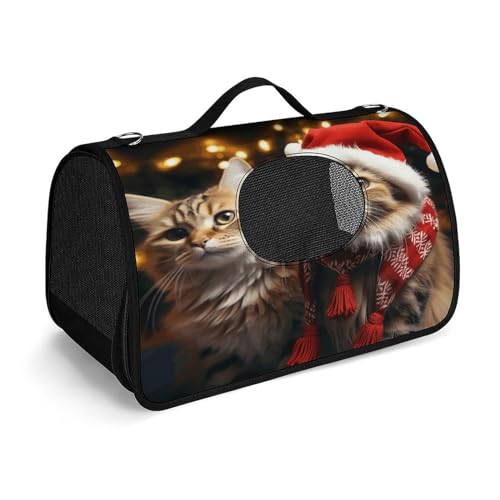 NHYDSPQ Haustier-Handtasche, Weihnachts-Katzen-Druck, modische Hundetragetasche für Katzen und kleine Hunde, jede Reise und Outdoor-Aktivität, 45 x 26 x 23,5 cm, Stil NHYDSPQ Haustier-Handtasche, Weihnachts-Katzen-Druck, modische Hundetragetasche für Katzen und kleine Hunde, jede Reise und Outdoor-Aktivität, 45 x 26 x 23,5 cm, Stil von NHYDSPQ