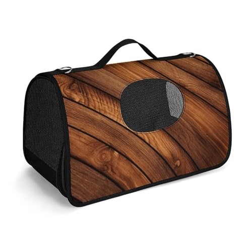 NHYDSPQ Haustier-Handtasche, brauner Holzdruck, modische Hundetragetasche für Katzen und kleine Hunde, jede Reise und Outdoor-Aktivität, 45 x 26 x 23,5 cm, Stil von NHYDSPQ