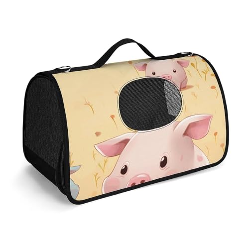 NHYDSPQ Haustier-Handtasche, bunt, niedlicher Schweine-Druck, modische Hundetragetasche für Katzen und kleine Hunde, jede Reise und Outdoor-Aktivität, 45 x 26 x 23,5 cm, Stil NHYDSPQ Haustier-Handtasche, bunt, niedlicher Schweine-Druck, modische Hundetragetasche für Katzen und kleine Hunde, jede Reise und Outdoor-Aktivität, 45 x 26 x 23,5 cm, Stil von NHYDSPQ