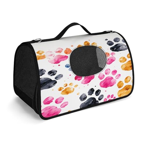 NHYDSPQ Haustier-Handtasche, bunte Hundepfoten-Druck, modische Hundetragetasche für Katzen und kleine Hunde, jede Reise und Outdoor-Aktivität, 45 x 26 x 23,5 cm, Stil NHYDSPQ Haustier-Handtasche, bunte Hundepfoten-Druck, modische Hundetragetasche für Katzen und kleine Hunde, jede Reise und Outdoor-Aktivität, 45 x 26 x 23,5 cm, Stil von NHYDSPQ